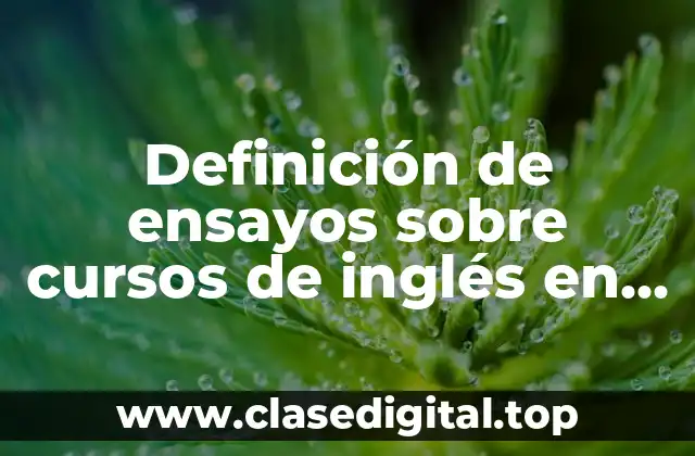 Ejemplos de ensayos sobre cursos de inglés en el extranjero