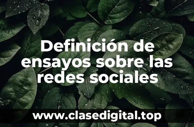 Definición de ensayos sobre las redes sociales