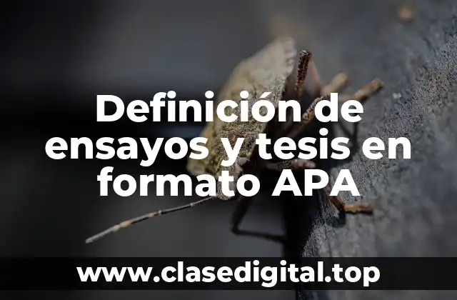 Definición de ensayos y tesis en formato APA