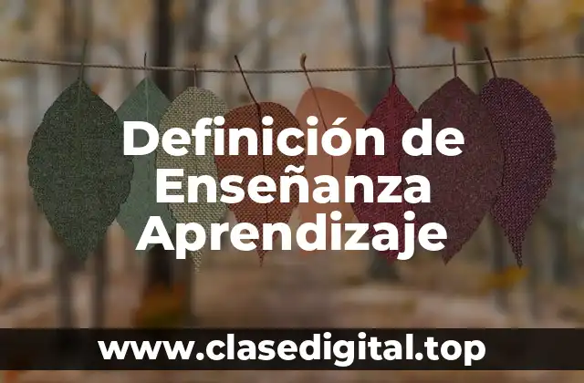 Definición de Enseñanza Aprendizaje