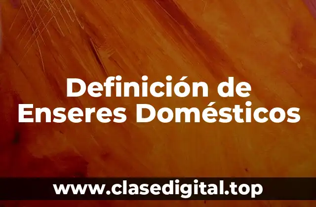 Definición de Enseres Domésticos