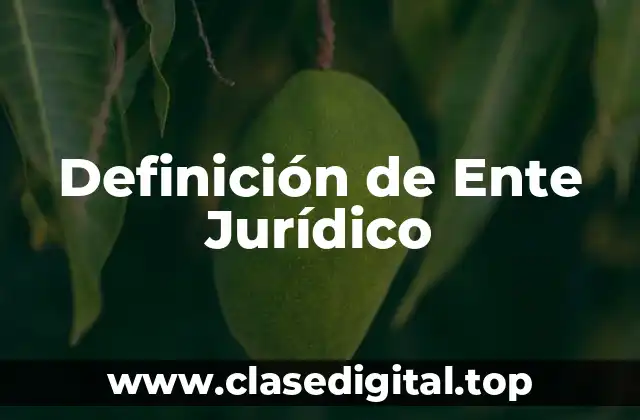 Definición de Ente Jurídico