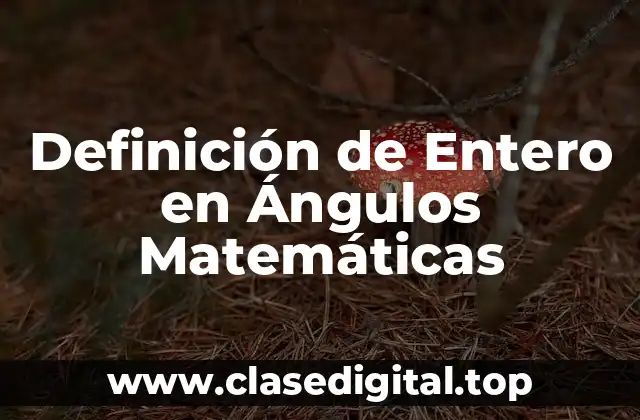 Definición de Entero en Ángulos Matemáticas