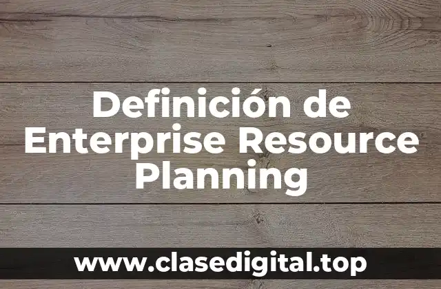 Definición de Enterprise Resource Planning