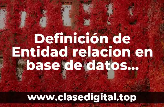 Definición de Entidad relacion en base de datos resueltos