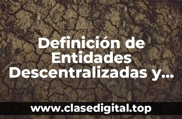 Definición de Entidades Descentralizadas y Centralizadas