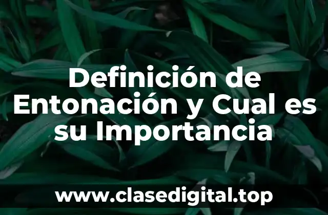 Definición de Entonación y Cual es su Importancia
