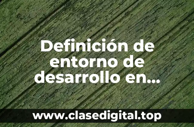 Definición técnica de entorno de desarrollo en informática