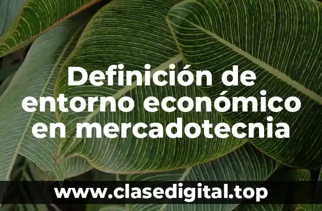 Definición de entorno económico en mercadotecnia