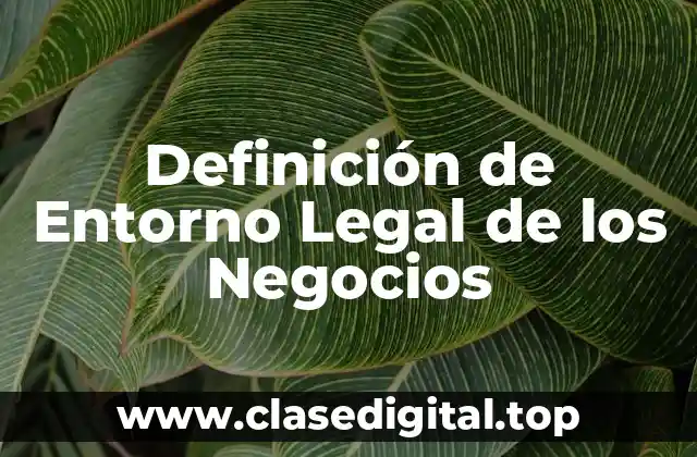 Definición de Entorno Legal de los Negocios