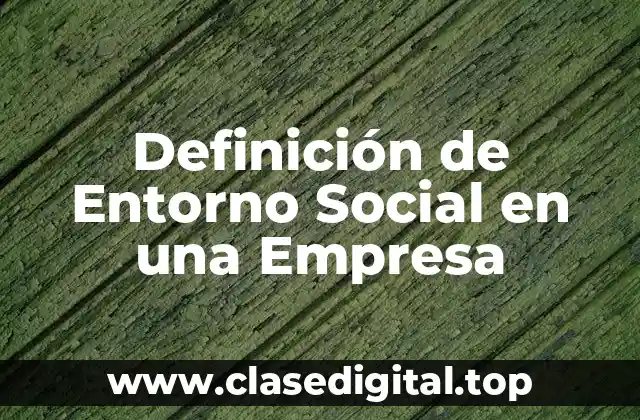 Definición de Entorno Social en una Empresa