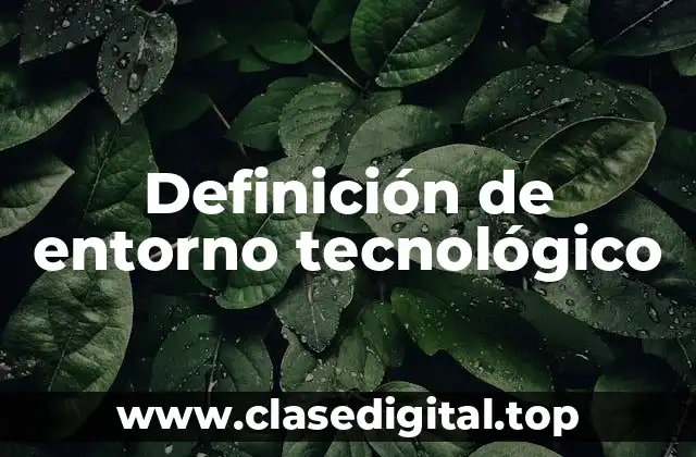 Definición técnica de entorno tecnológico