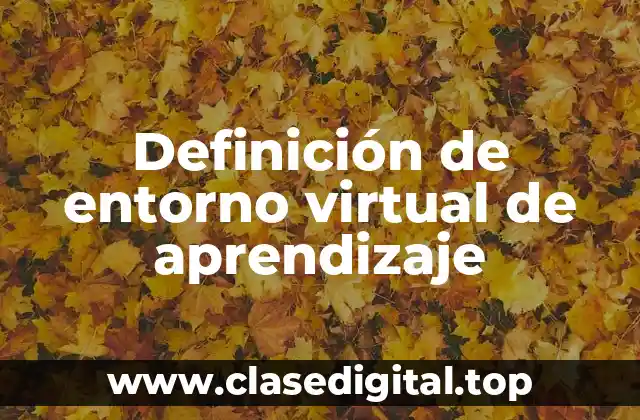 Definición de entorno virtual de aprendizaje