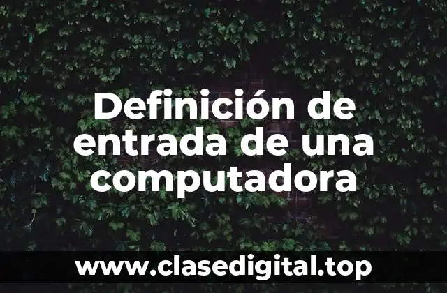 Definición de entrada de una computadora