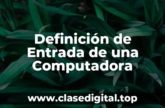 Definición técnica de Entrada de una Computadora