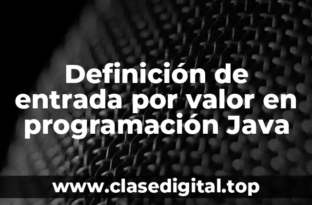 Definición de entrada por valor en programación Java