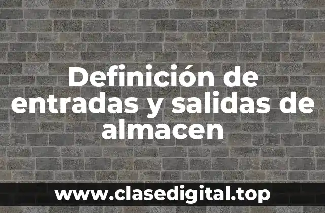 Definición técnica de entradas y salidas de almacen