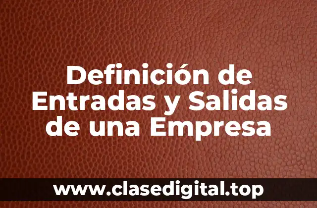 Definición Técnica de Entradas y Salidas de una Empresa