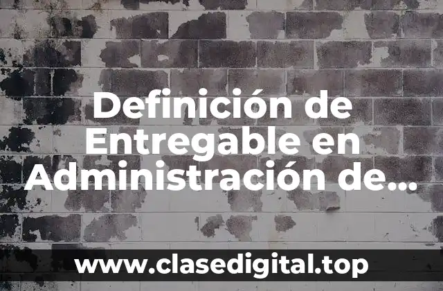 Definición técnica de Entregable