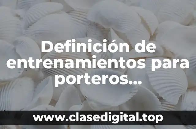 Definición de entrenamientos para porteros principiantes de fútbol