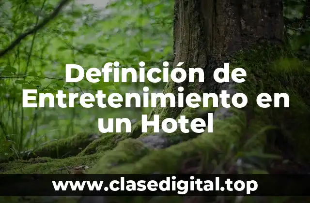 Definición de Entretenimiento en un Hotel