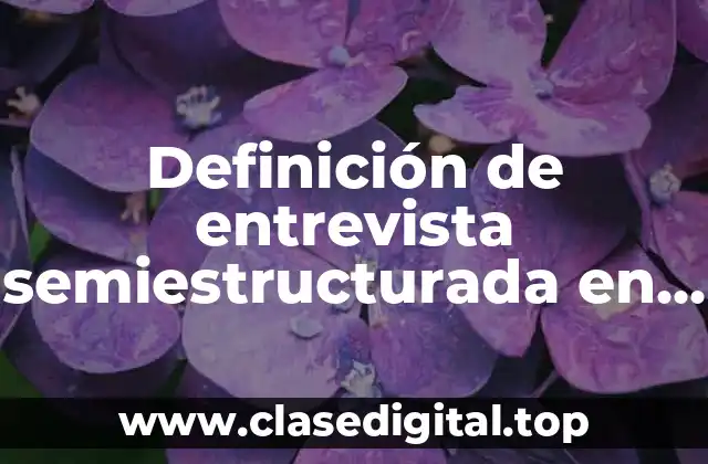Definición de entrevista semiestructurada en educación