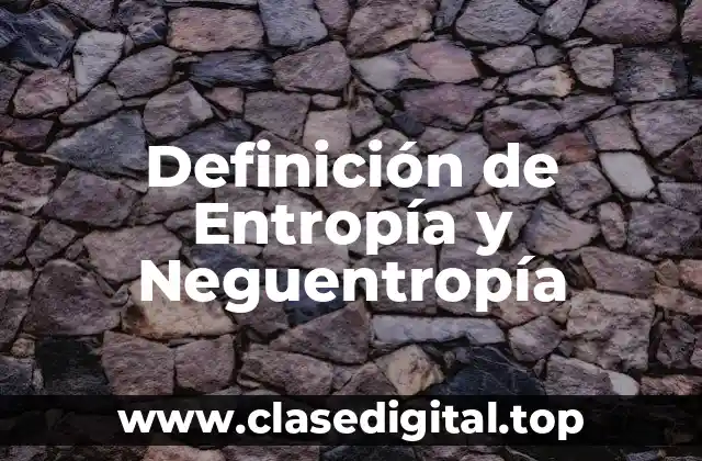 Definición de Entropía y Neguentropía
