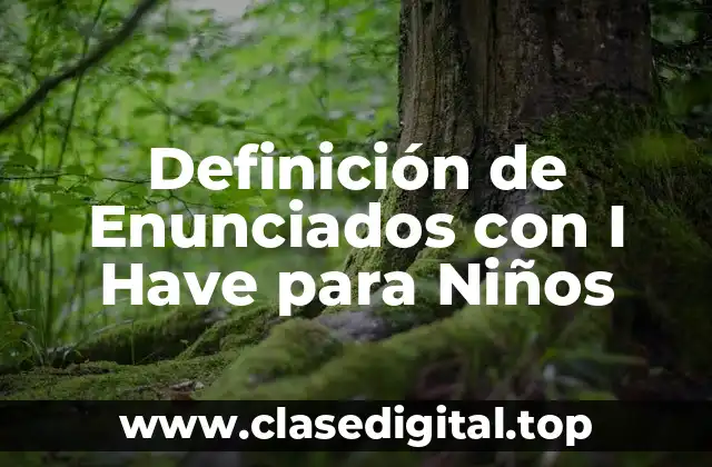 Definición de Enunciados con I Have para Niños