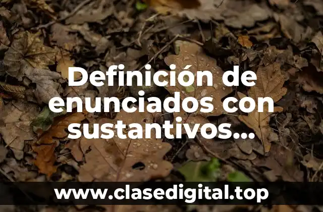 Definición de enunciados con sustantivos colectivos