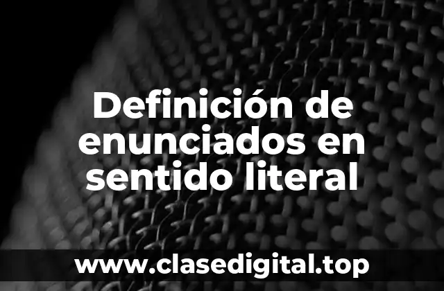 Definición de enunciados en sentido literal
