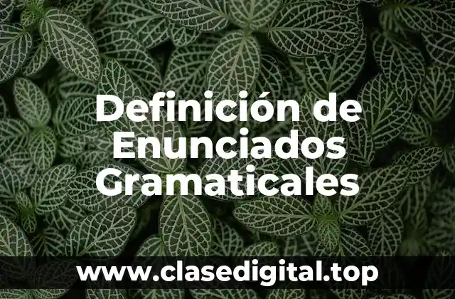 Definición de Enunciados Gramaticales