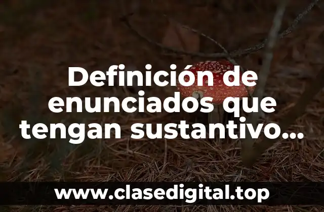 Definición de enunciados que tengan sustantivo adjetivo y verbo