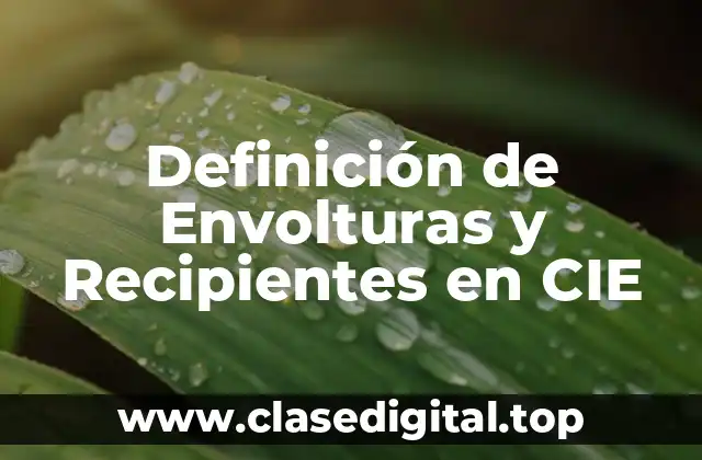 Definición de Envolturas y Recipientes en CIE