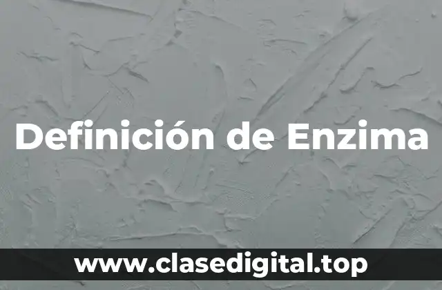 Definición técnica de enzima