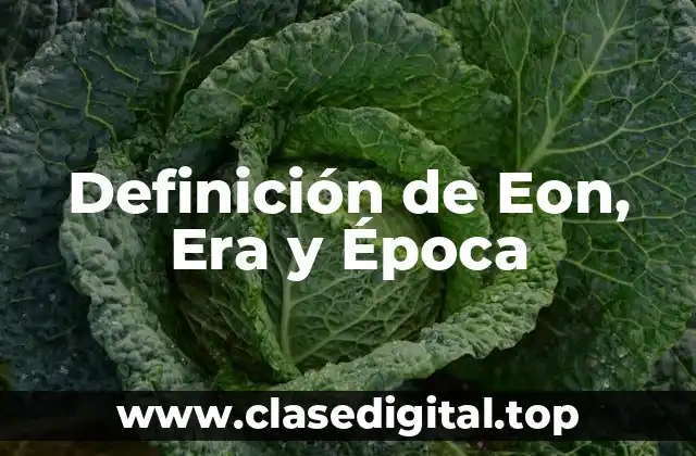 Definición de Eon, Era y Época