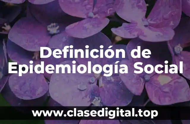Definición de Epidemiología Social
