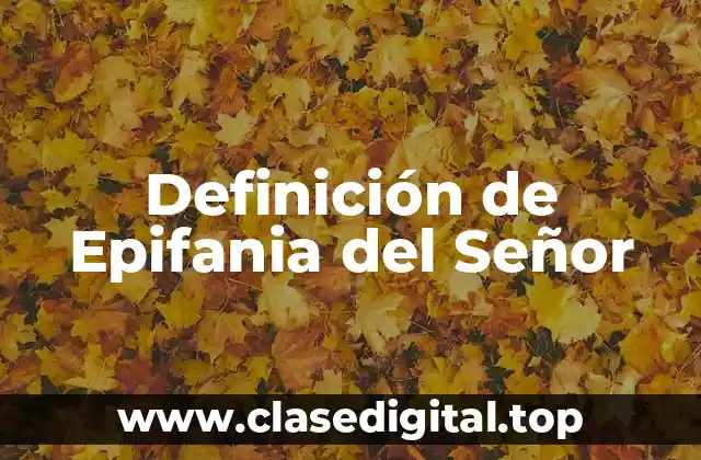 Definición de Epifania del Señor