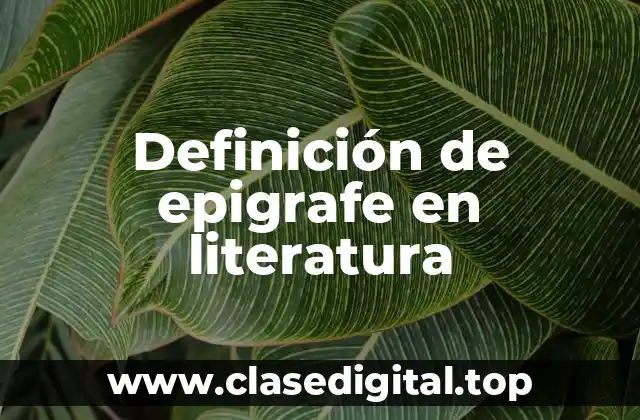 Definición de epigrafe en literatura