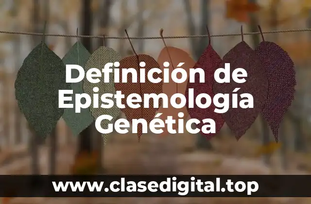 Definición de Epistemología Genética