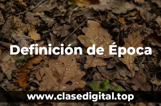 Definición de Época