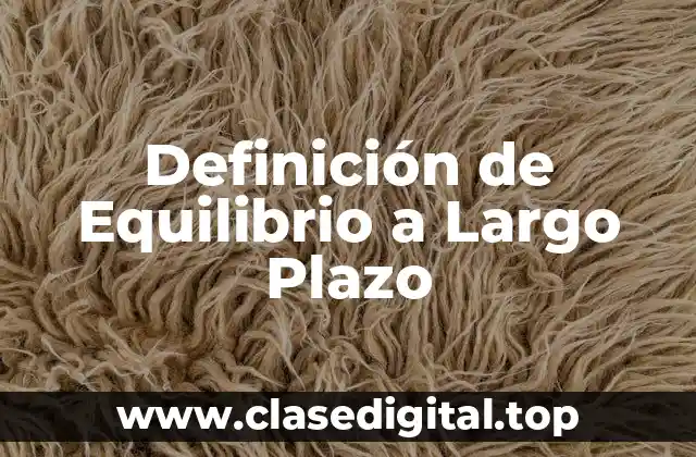 Definición de Equilibrio a Largo Plazo
