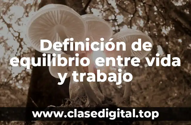 Definición de equilibrio entre vida y trabajo