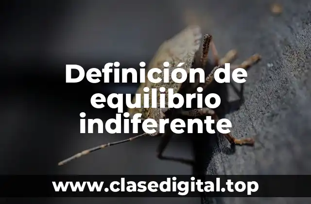 Definición de equilibrio indiferente