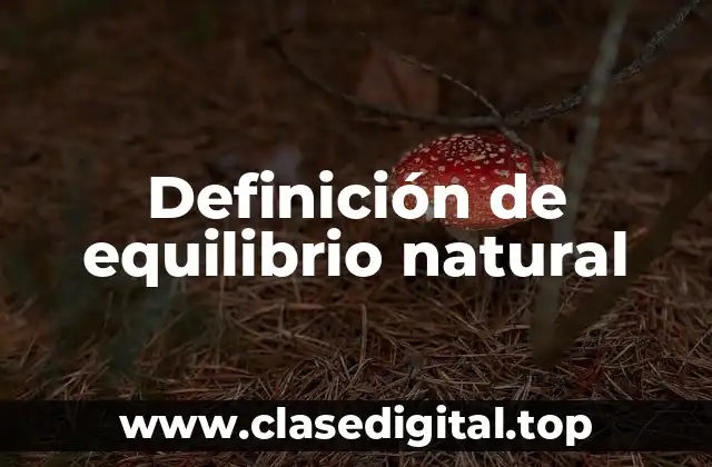 Definición de equilibrio natural