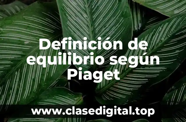 Ejemplos de equilibrio según Piaget