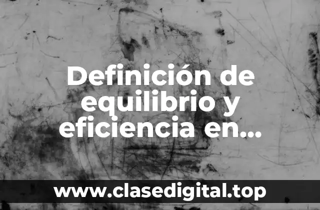 Definición de equilibrio y eficiencia en economía