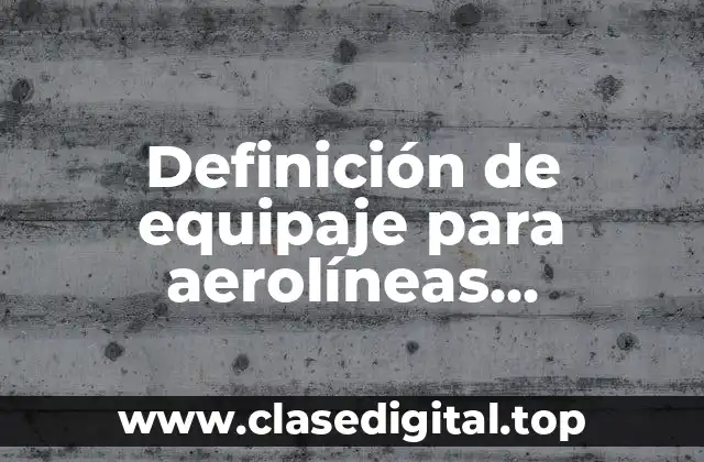 Ejemplos de equipaje para aerolíneas argentinas