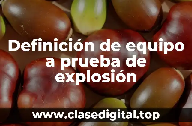 Definición de equipo a prueba de explosión