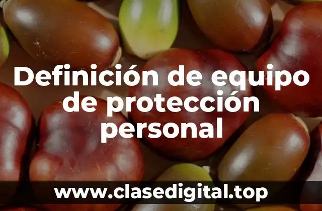 Definición técnica de equipo de protección personal