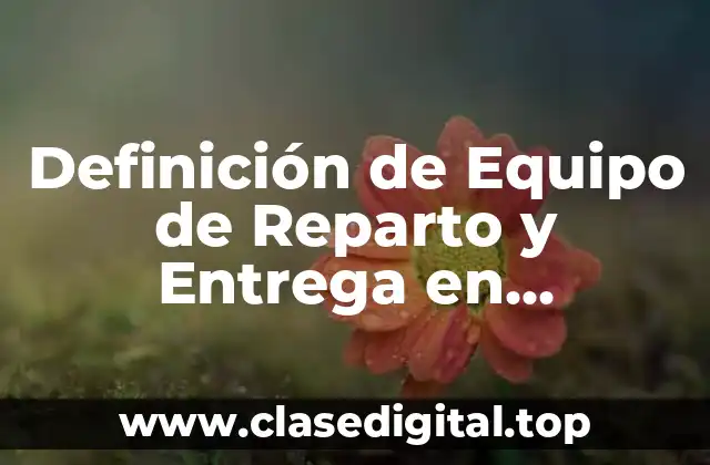 Definición de Equipo de Reparto y Entrega en Contabilidad